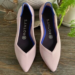 Rothy’s Petal Pink‎ The Point Flats Slip On Shoe Womens 6.5 Light Pink